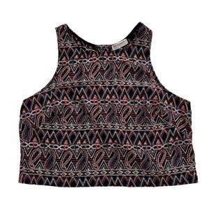 Vintage Necessary Clothing Crop Top Boho Button Back 70s Southwest Approx Small